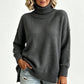 Lös stickad turtleneck-tröja för kvinnor