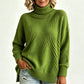Lös stickad turtleneck-tröja för kvinnor
