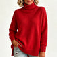 Lös stickad turtleneck-tröja för kvinnor