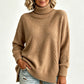 Lös stickad turtleneck-tröja för kvinnor