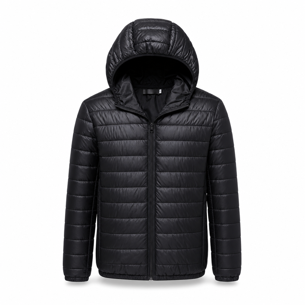 📢🎉50 % rabatt!!!🛍️✨Lätt, quiltad bomullsjacka för män med huva, kort modell, avslappnad stil, för vintern, i stora storlekar