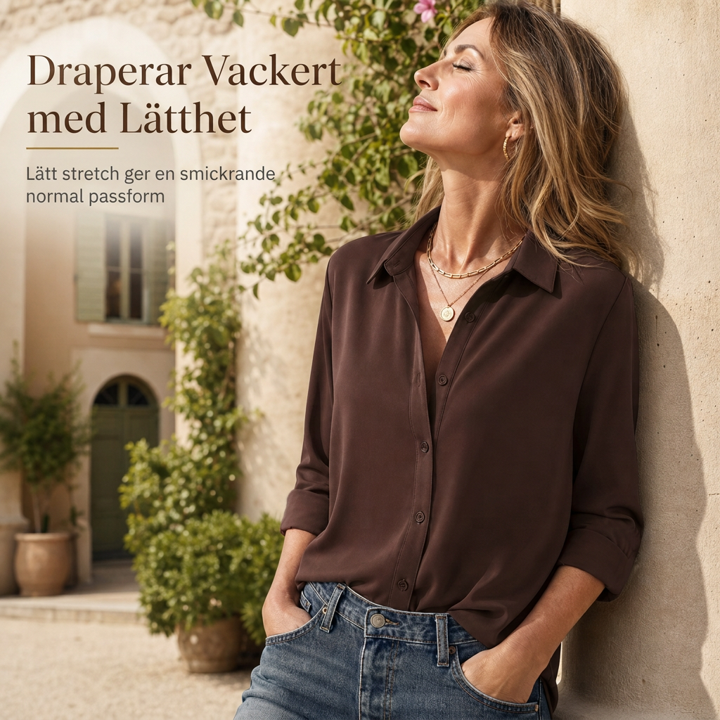 Kvinnor Elegant Casual Långärmad Button Up Blus