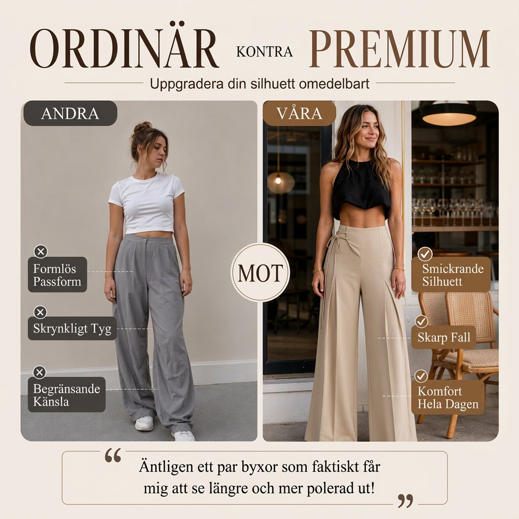 ⏰ Sista dagen på rean – 50 % RABATT ✨Casualbyxor för dam med hög midja och vida ben