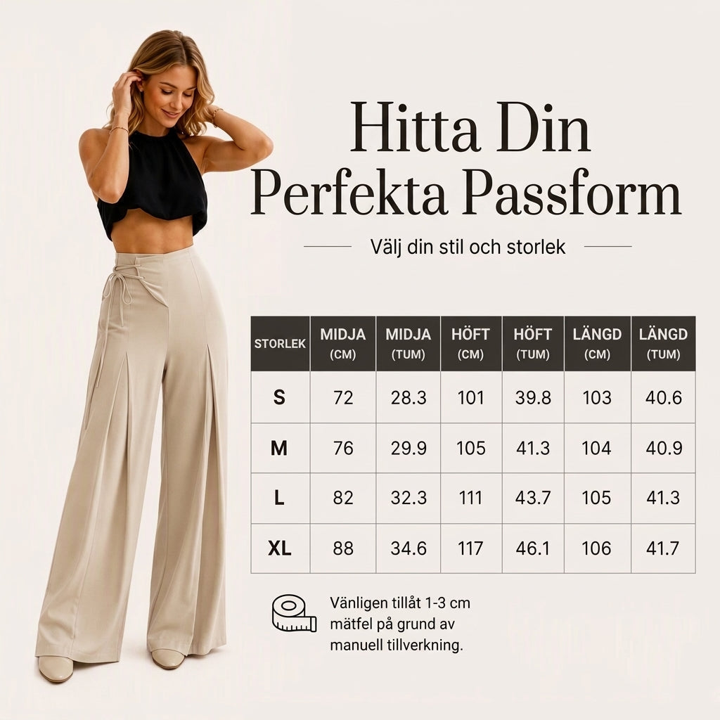 ⏰ Sista dagen på rean – 50 % RABATT ✨Casualbyxor för dam med hög midja och vida ben