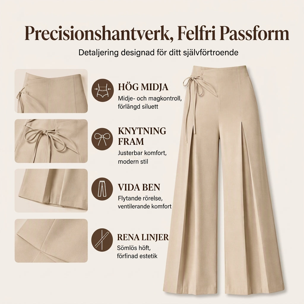 ⏰ Sista dagen på rean – 50 % RABATT ✨Casualbyxor för dam med hög midja och vida ben