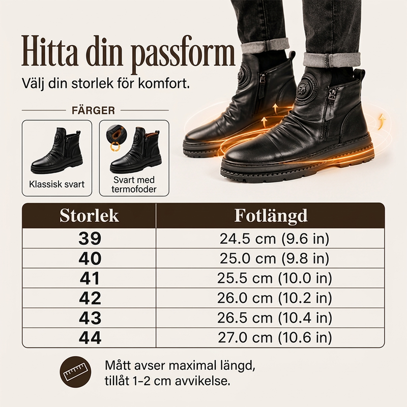 Varmfodrade halksäkra herrskor