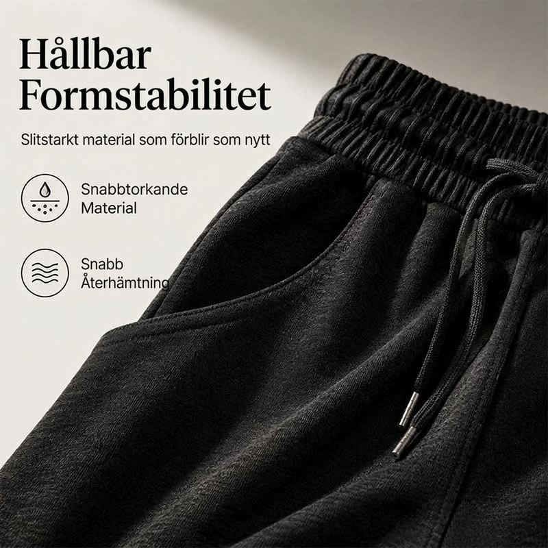 🍂✨Casual byxor i bred modell med dragsko och resårmidja för dam