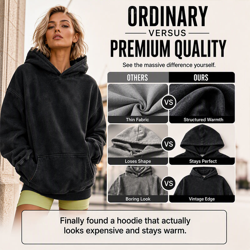 ⌛Tidsbegränsat erbjudande – Unisex-hoodie i avslappnad stil, oversized, med acid wash-effekt