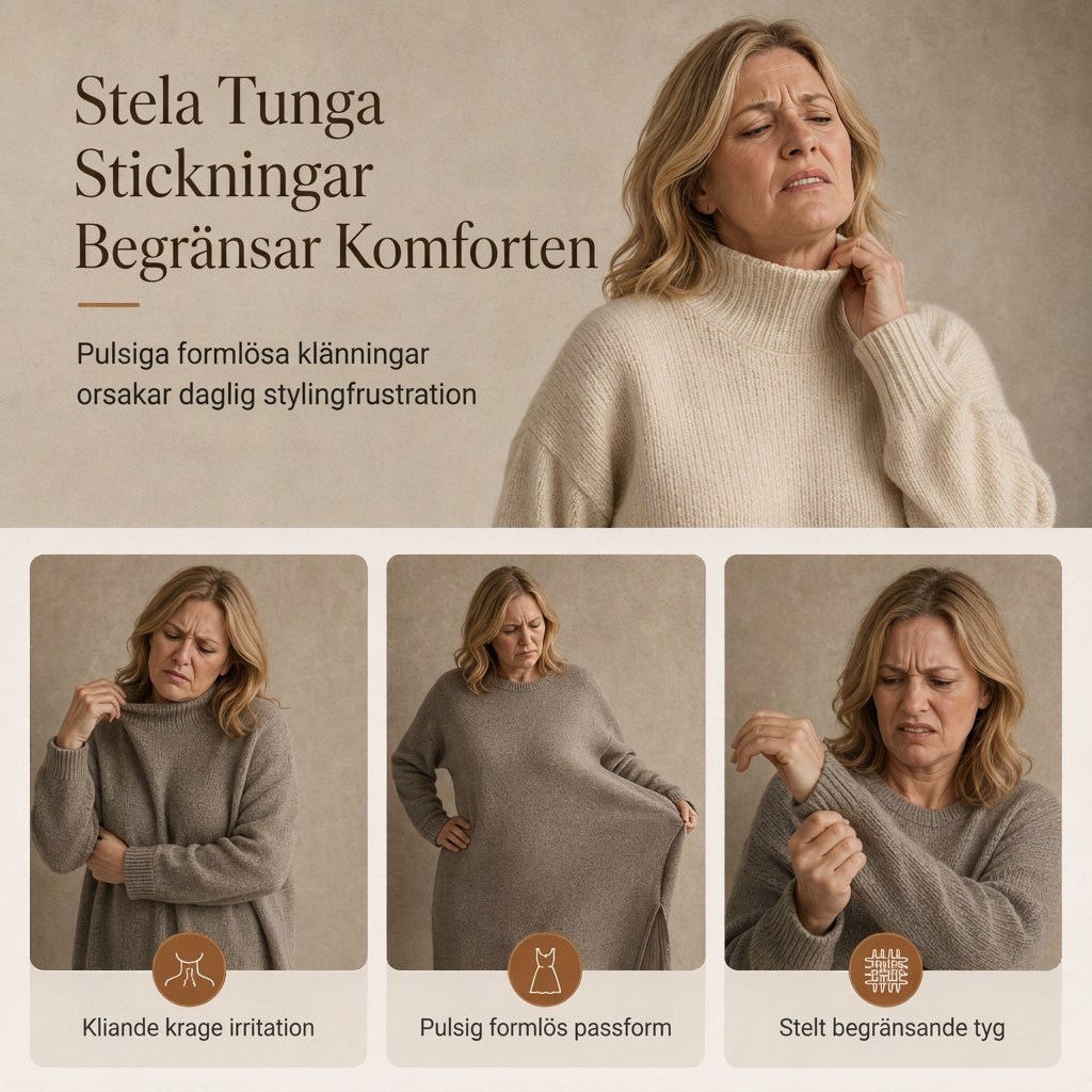 Överdimensionerad höghalsad stickad klänning med volangkant i tyll