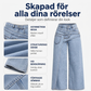 Damhoodiga trendsatta jeans med asymmetrisk överlappning och vid ben