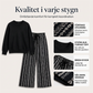 🖤Black Friday – Förhandstillgång: 50 % Rabatt🖤Damsätt i vardagsstil med crewneck-topp och mönstrade byxor