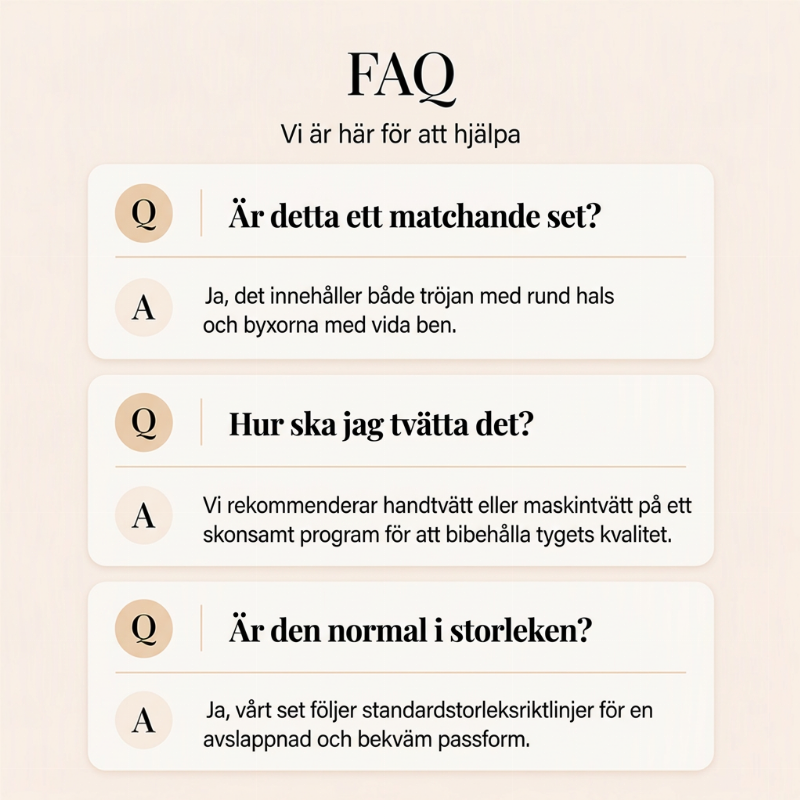 🖤Black Friday – Förhandstillgång: 50 % Rabatt🖤Damsätt i vardagsstil med crewneck-topp och mönstrade byxor