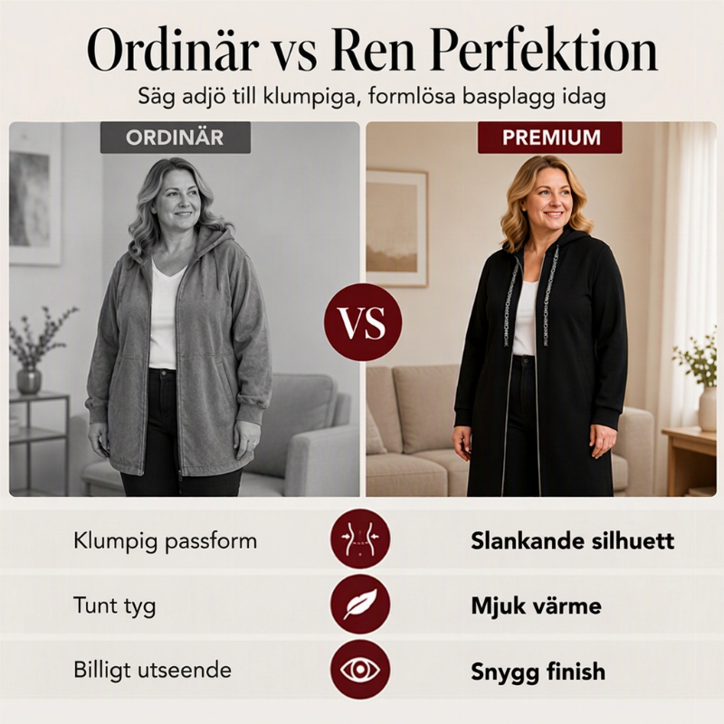 ✈️Fri frakt🧥Lång fritidsjacka med dragkedja och huva för dam