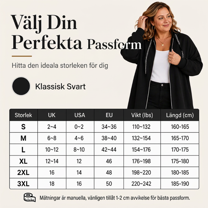 ✈️Fri frakt🧥Lång fritidsjacka med dragkedja och huva för dam