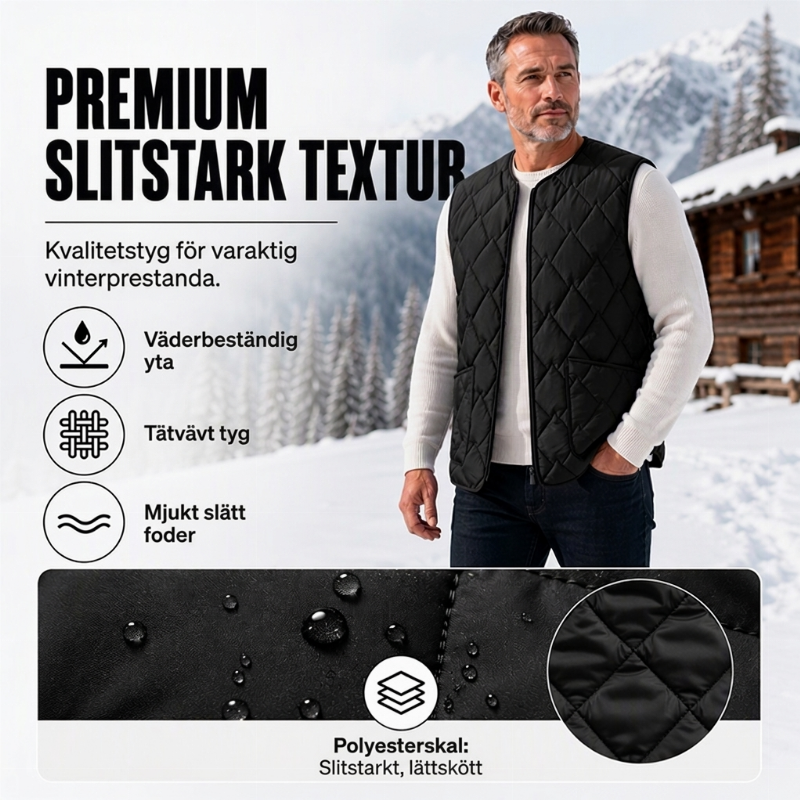 🖤Black Friday – Förhandstillgång: 40 % Rabatt🖤Varmt vinterväst i diamantkviltat tyg för män