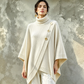 Flickors Asymmetrisk Turtleneck Poncho Stickad Tröja