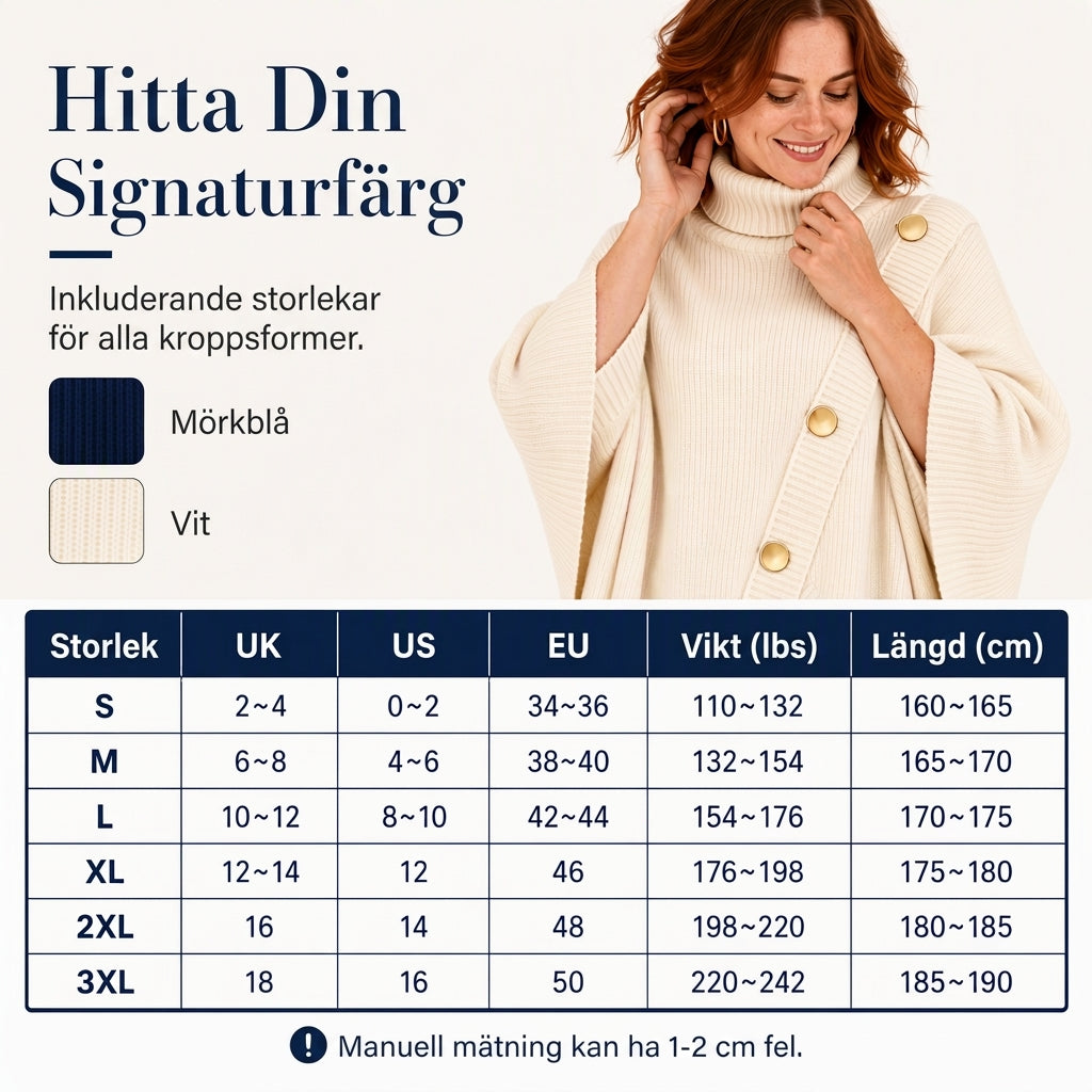 Flickors Asymmetrisk Turtleneck Poncho Stickad Tröja