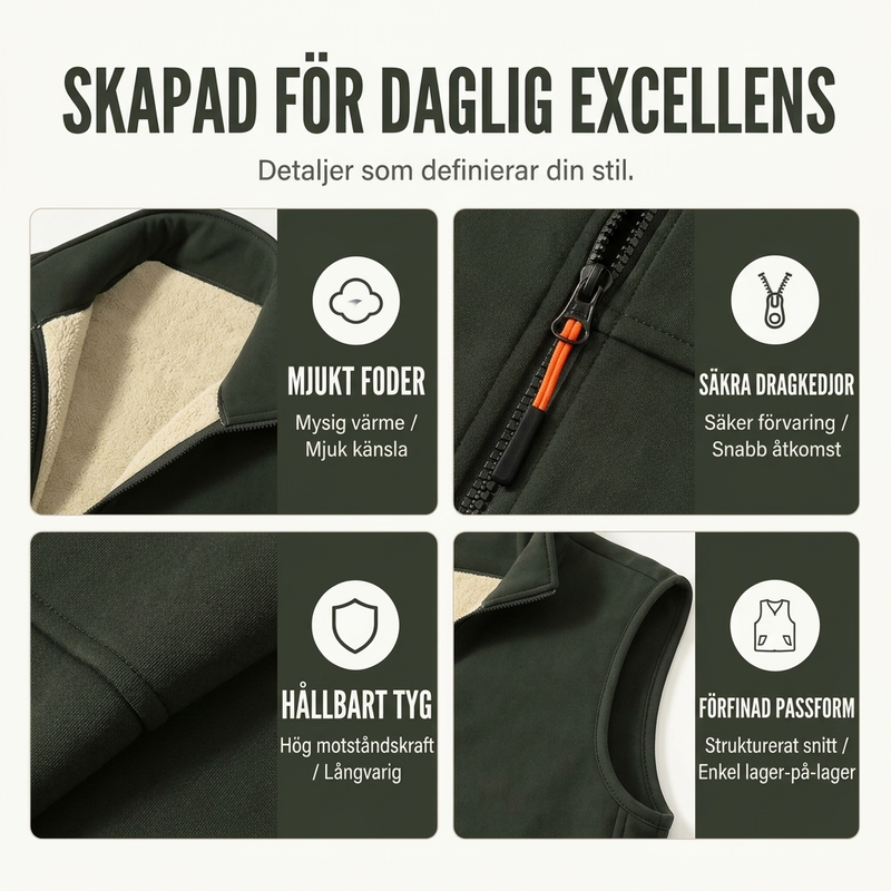 🖤Black Friday – Förhandstillgång: 40 % Rabatt🖤❄️ Unisex-vinterväst med plyschfoder – mysig, varm och passar alltid