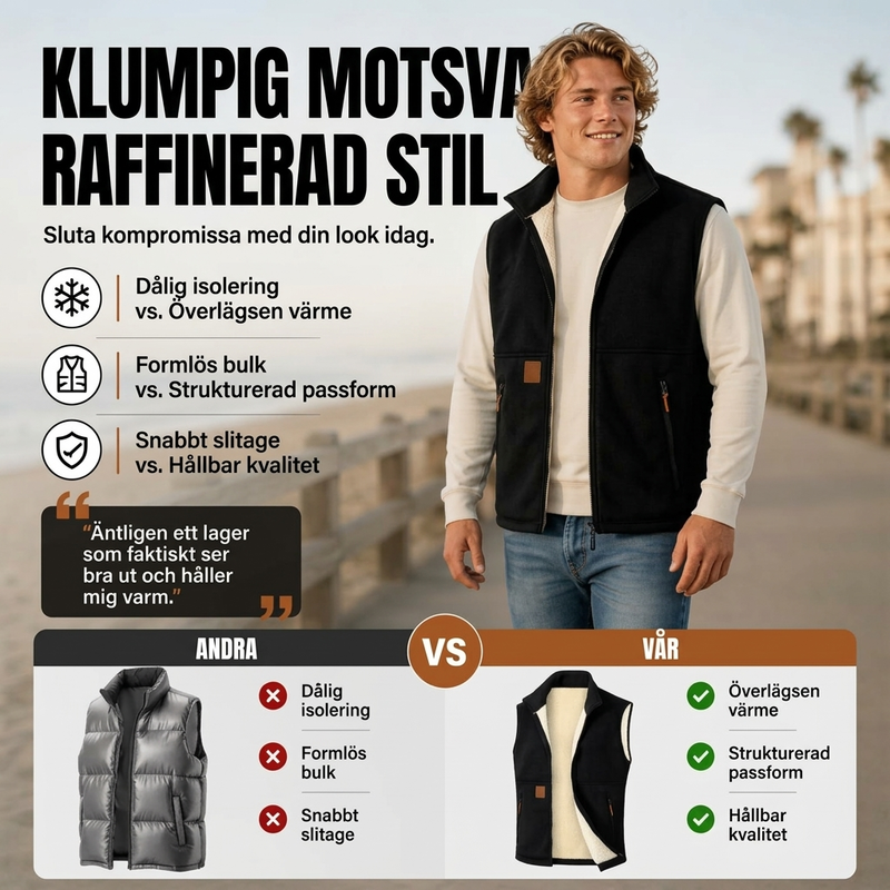 🖤Black Friday – Förhandstillgång: 40 % Rabatt🖤❄️ Unisex-vinterväst med plyschfoder – mysig, varm och passar alltid