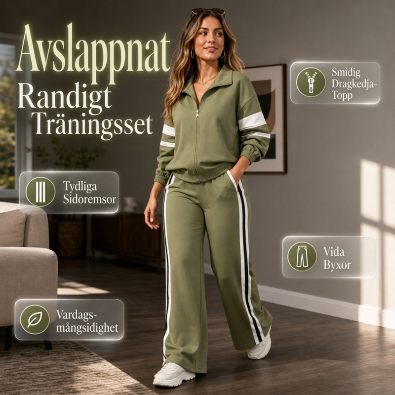 Set med ledig sweatshirt och vida byxor för kvinnor