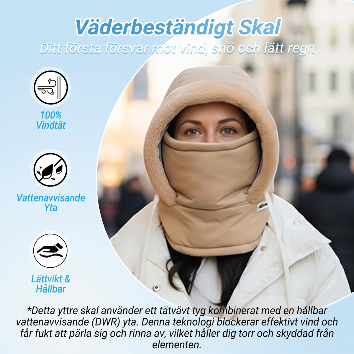 Tjock fodrad termisk mössa med plyschfoder och ansiktsmask