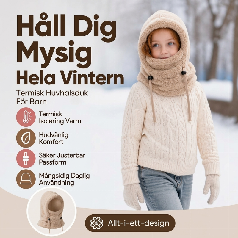 🧢Vindtät termisk cykelbalaklava för barn