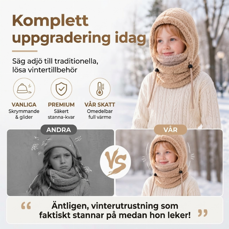 🧢Vindtät termisk cykelbalaklava för barn