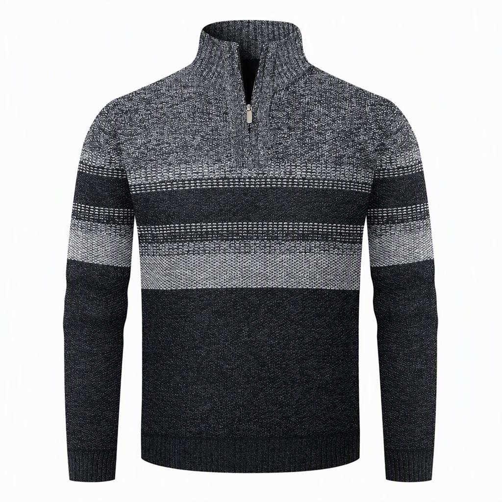 Vintertröja för män med huva, fleecefoder, rutigt stickad cardigan, tjock långärmad kappa
