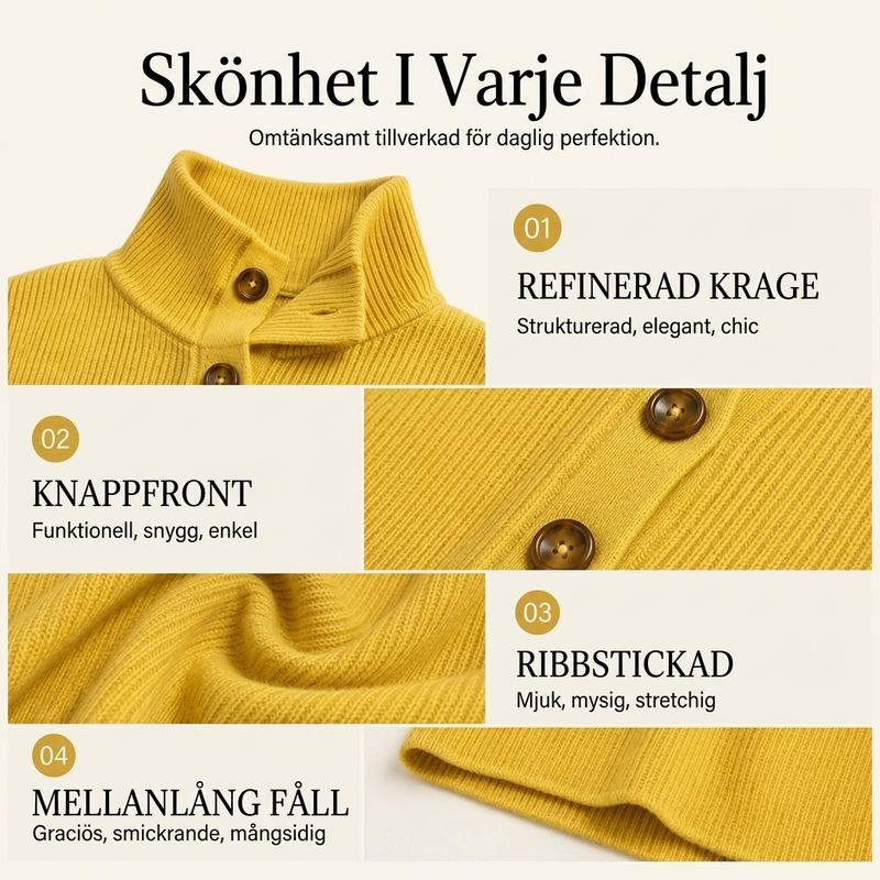 Kvinnor ribbstickad klänning med lapellkrage