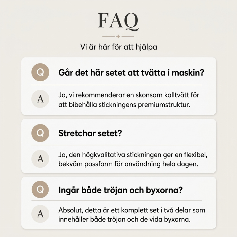 Uppsättning med damtopp med axelbredding och långa ärmar samt vidbyxor
