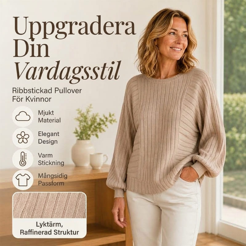 Lösribbade tröjor för kvinnor med lanternärmar