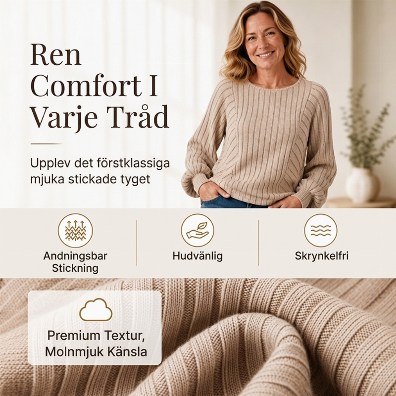 Lösribbade tröjor för kvinnor med lanternärmar