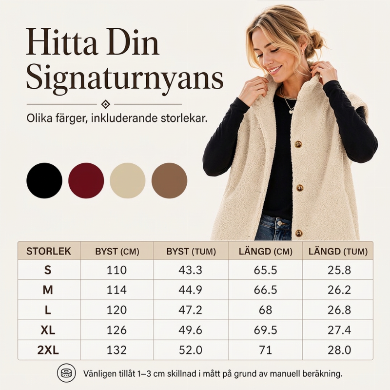 Varmt sherpa-väst för kvinnor, ledig stil