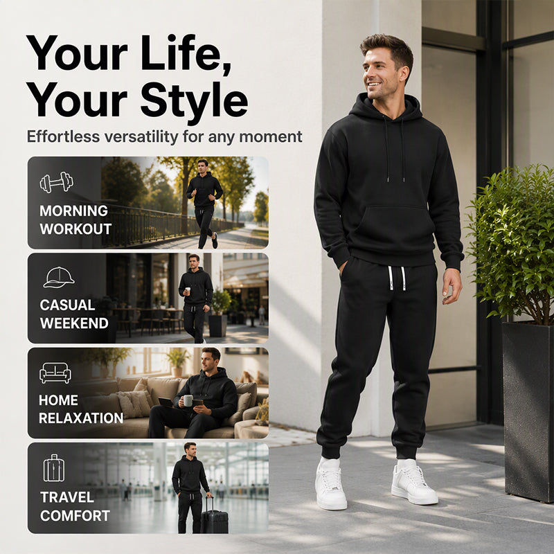 Men's Casual Hoodie & Sweatpants 2-Piece Set