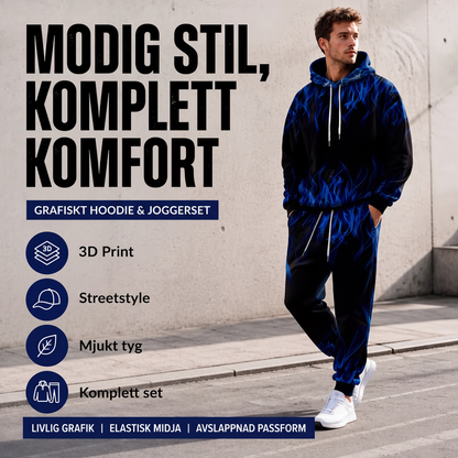 ✈️Fri frakt🔥 50 % RABATT IDAG! 🧥 Set med huvtröja och byxor för män – mysig komfort, urban stil och modern look för vardagen ✨