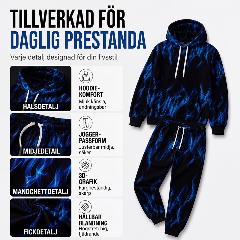 ✈️Fri frakt🔥 50 % RABATT IDAG! 🧥 Set med huvtröja och byxor för män – mysig komfort, urban stil och modern look för vardagen ✨