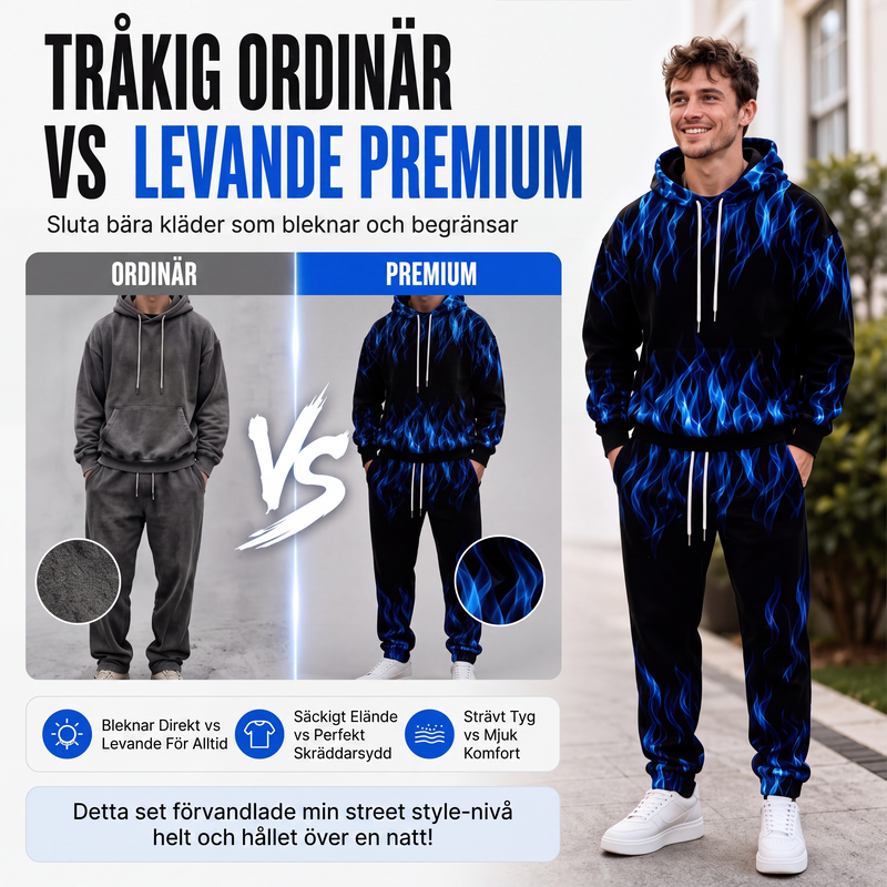 ✈️Fri frakt🔥 50 % RABATT IDAG! 🧥 Set med huvtröja och byxor för män – mysig komfort, urban stil och modern look för vardagen ✨