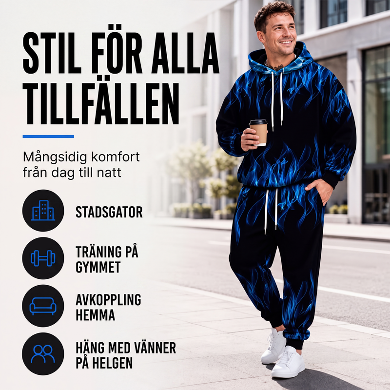 ✈️Fri frakt🔥 50 % RABATT IDAG! 🧥 Set med huvtröja och byxor för män – mysig komfort, urban stil och modern look för vardagen ✨
