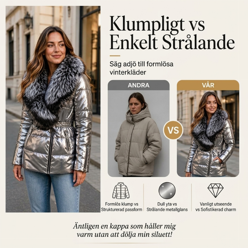 💰 Halva priset! 🧥 Väddad jacka för kvinnor med konstpälsad krage – varm, mjuk, stilren, perfekt för kalla vinterdagar. ✨