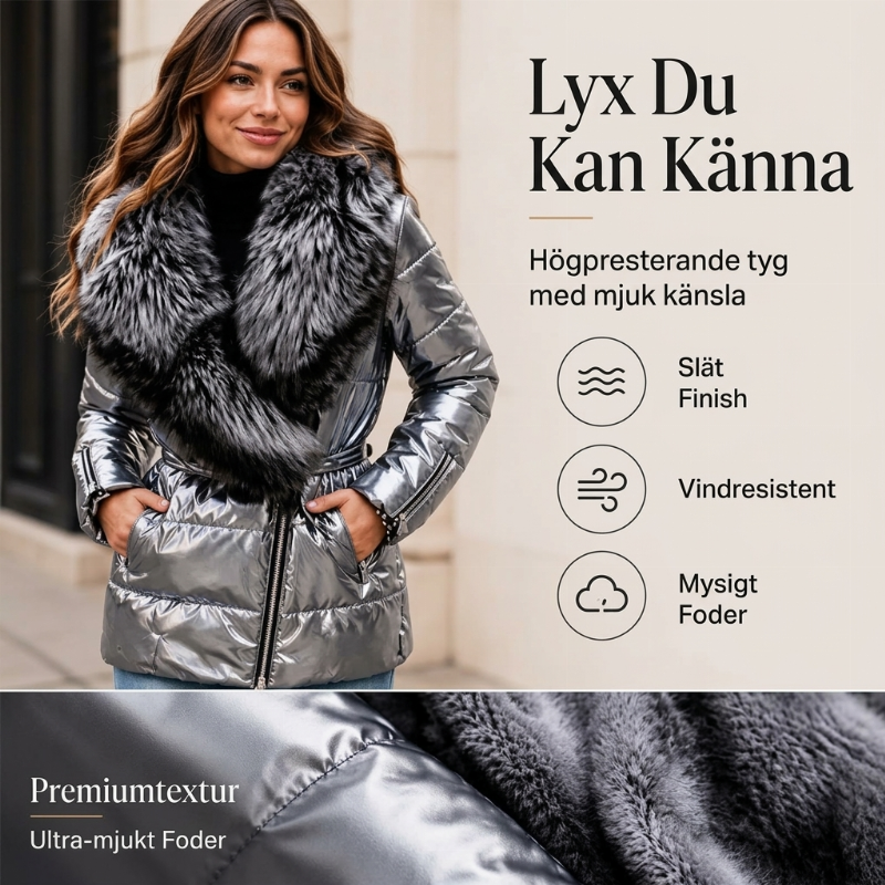 💰 Halva priset! 🧥 Väddad jacka för kvinnor med konstpälsad krage – varm, mjuk, stilren, perfekt för kalla vinterdagar. ✨