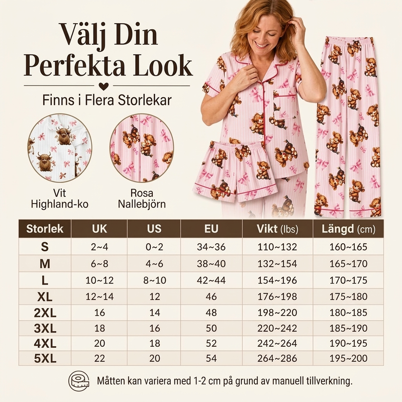 🐮 Dam pyjamas set i 3 delar med höglandsko tryck – mjuk, bekväm, söt design, perfekt för hemmakvällar, nu till halva priset! ✨