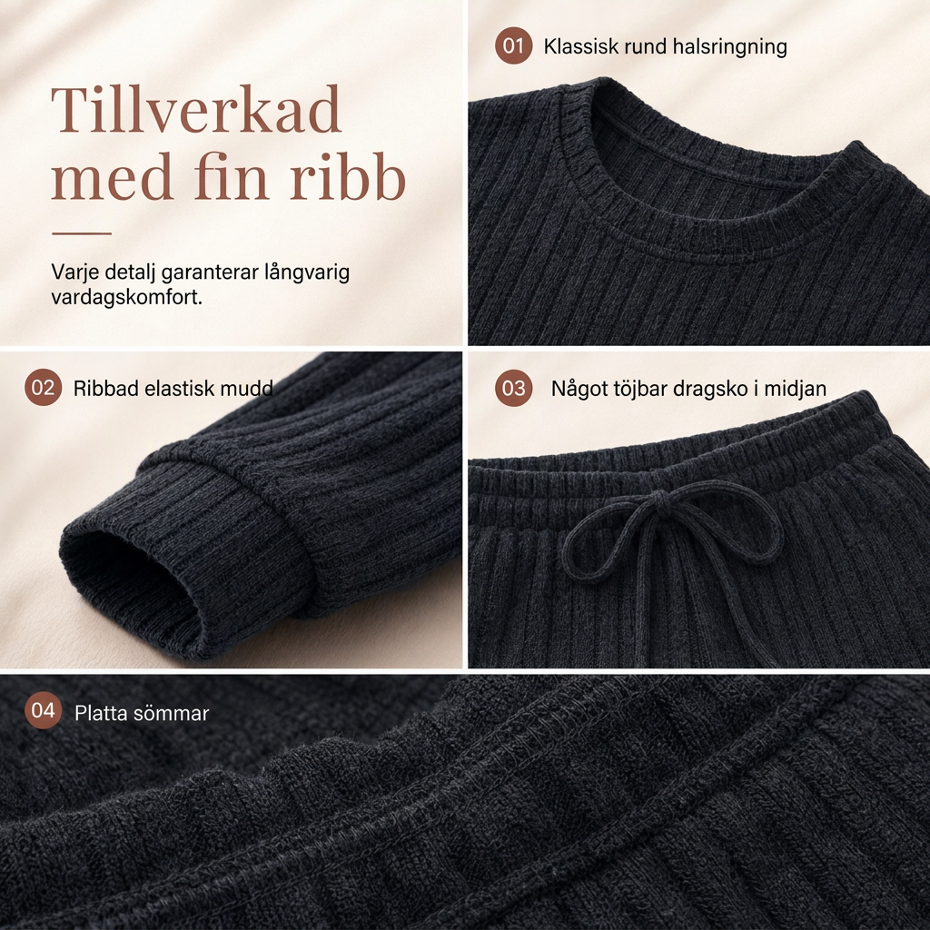 💰 Halva priset! 🏃‍♀️ Sportigt randigt tvådelat set för kvinnor i mjuk borstad kvalitet – perfekt för hem och vardag. ✨