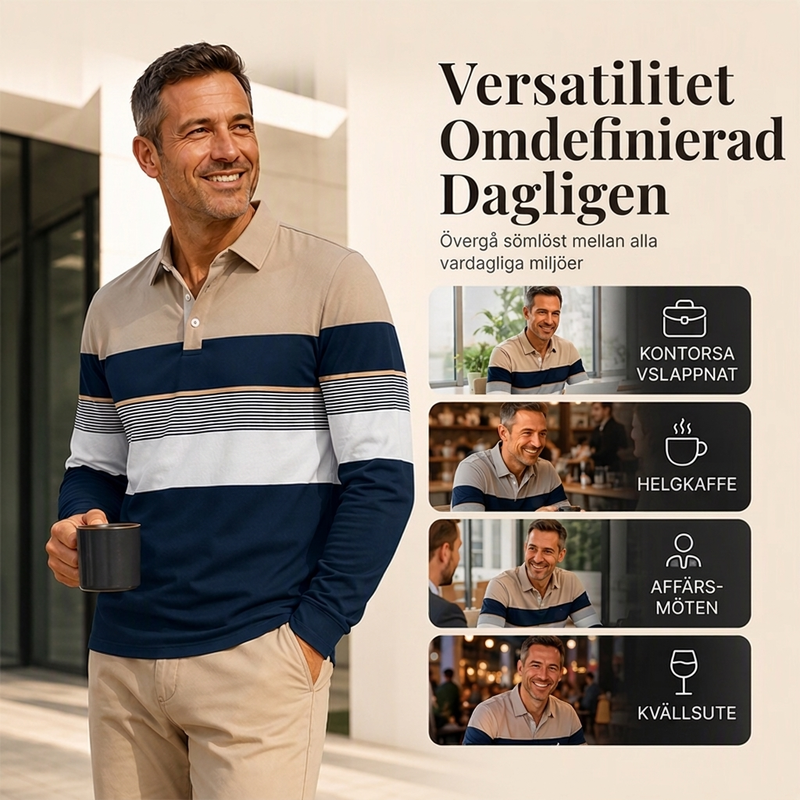 📢🎉50 % rabatt!!!🛍️✨Klassisk randig topp med färgblock i herrstorlekar