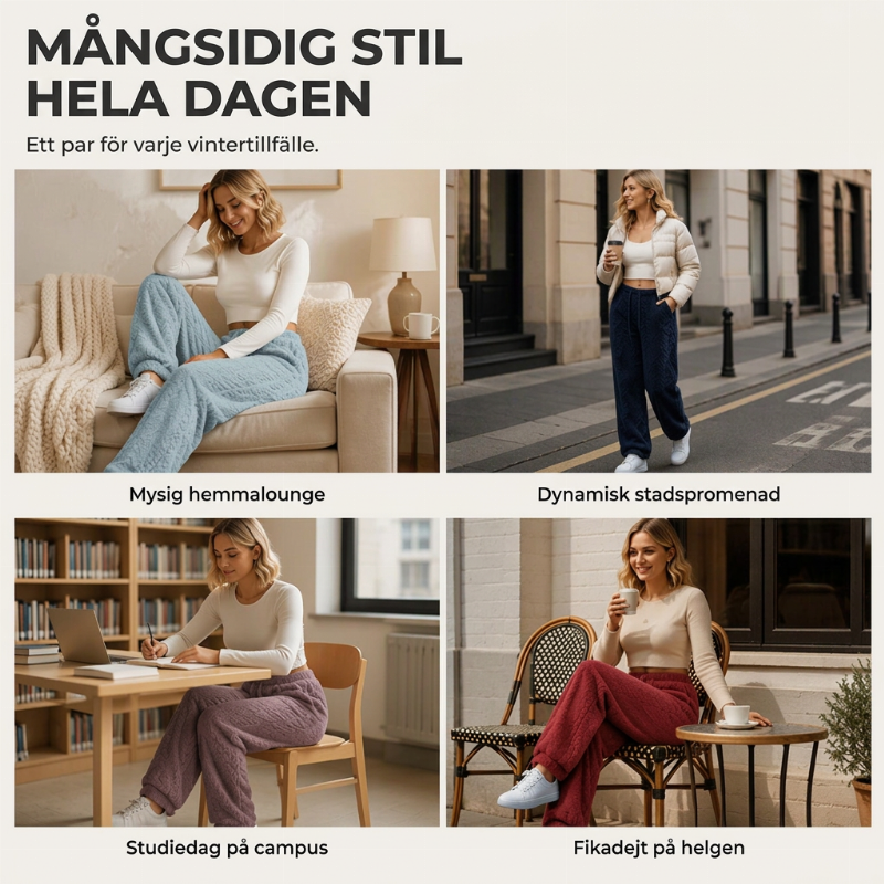 📢🎉50 % rabatt!!!🛍️✨Mysig värme och avslappnad komfort – Fodrade dambyxor