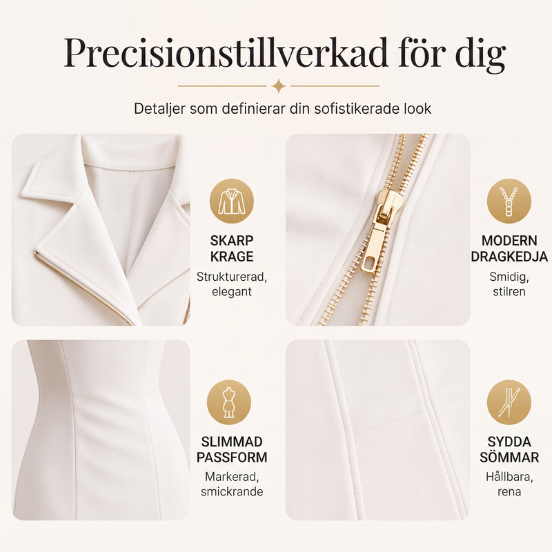 👗 Asymmetrisk klänning för kvinnor med dragkedja fram och slits – elegant, perfekt för fest och vardag, nu till halva priset! ✨