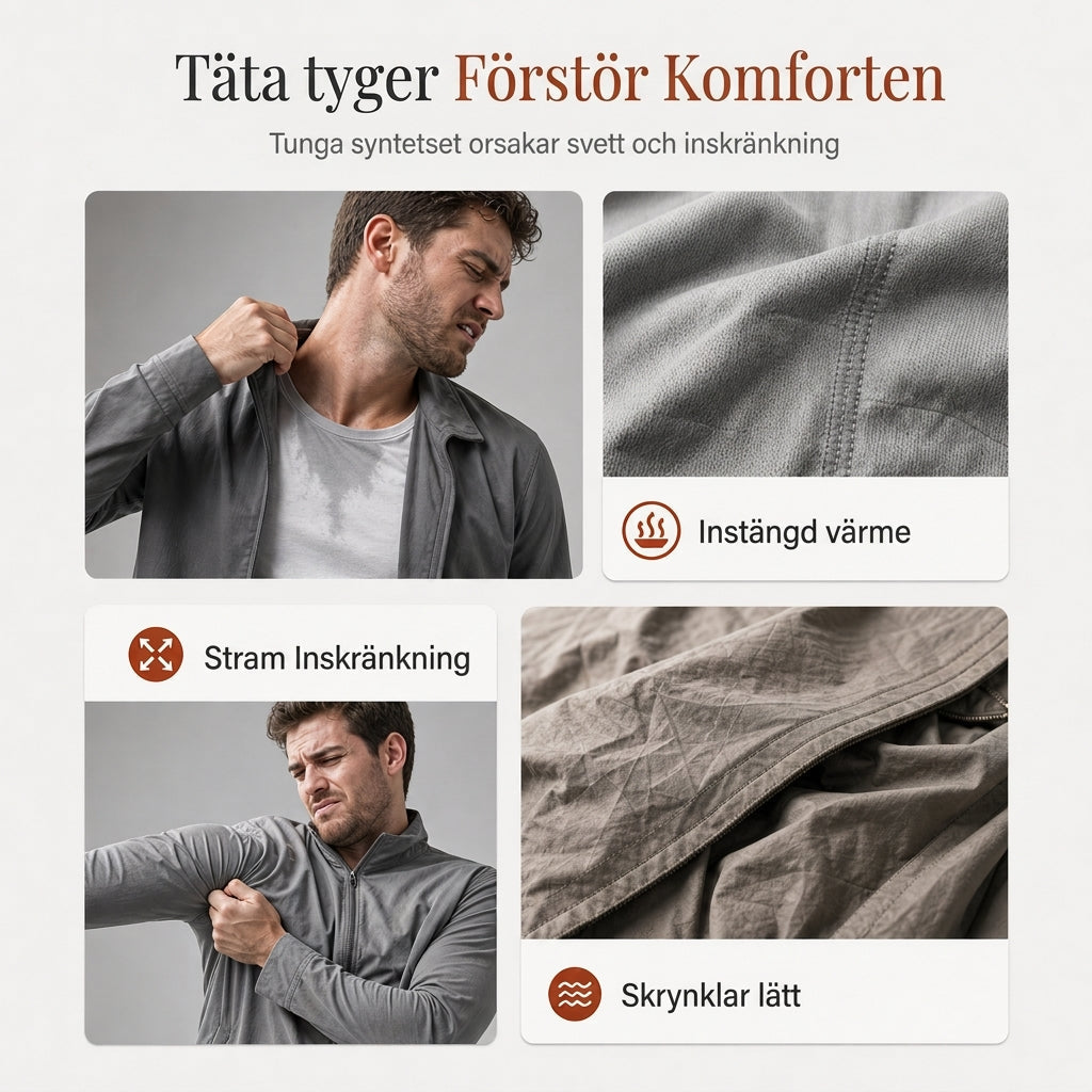 Kostymset med våffelstickad jacka och byxor för män, ledig stil