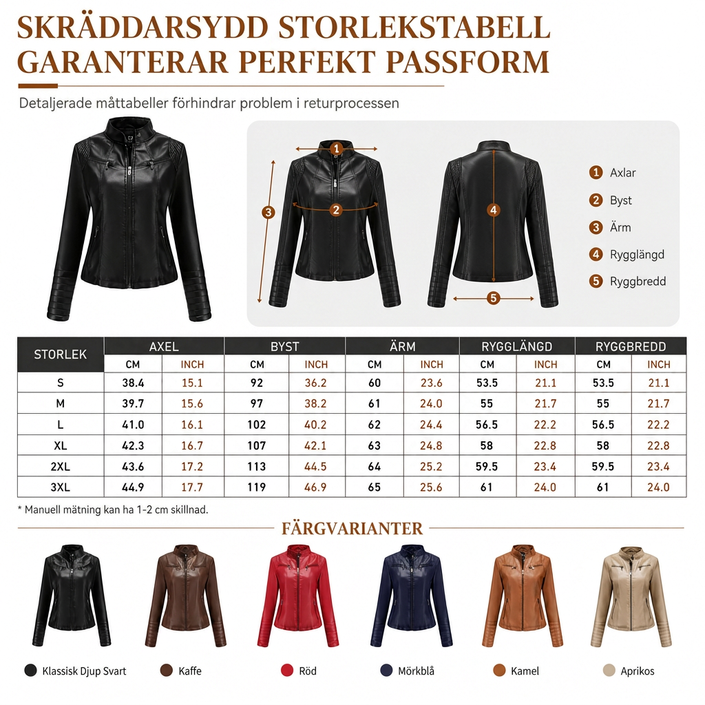 Kvinner Faux Leather Biker Letvikt Kort Motorcycle Kåpe for Spring og Autumn