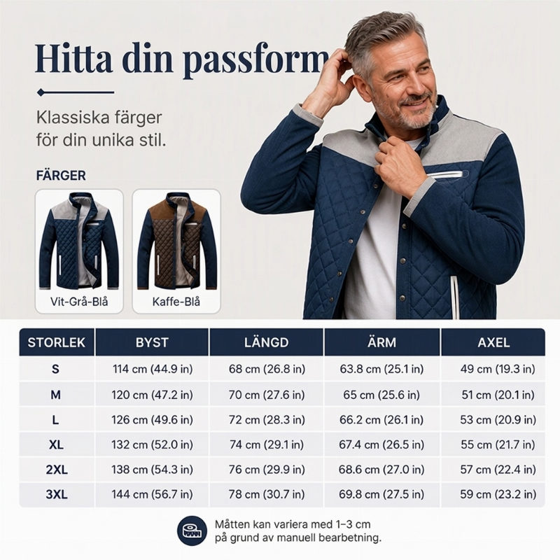 ✨Begränsat antal i lager, missa inte detta! 🎁Snygg, vadderad herrjacka med ståkrage som håller dig varm