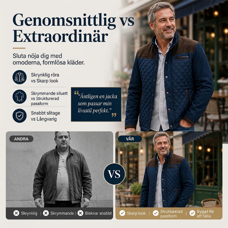 ✨Begränsat antal i lager, missa inte detta! 🎁Snygg, vadderad herrjacka med ståkrage som håller dig varm