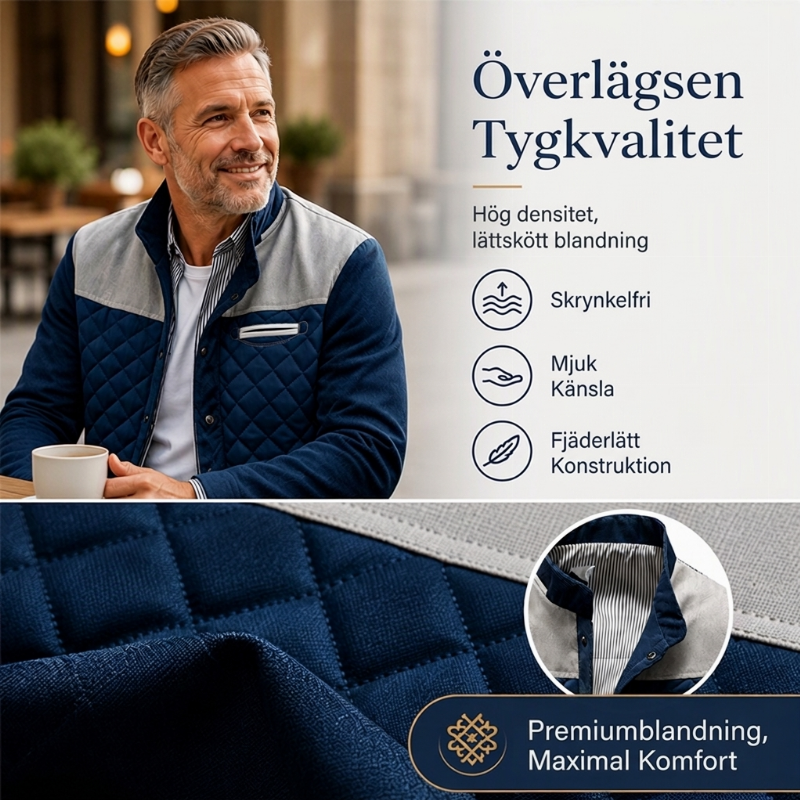 ✨Begränsat antal i lager, missa inte detta! 🎁Snygg, vadderad herrjacka med ståkrage som håller dig varm